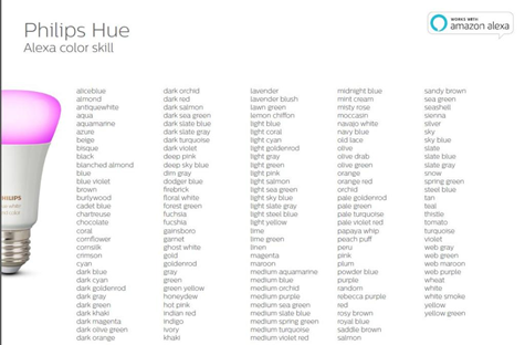 hue alexa colors